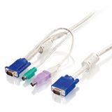 (€5,63*/1m) 3.00m LevelOne KVM Anschlusskabel VGA 15pol Stecker + PS2 Stecker + USB A Stecker auf VGA 15pol Stecker Schwarz