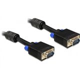 (€1,29*/1m) 10.00m Delock S-VGA Anschlusskabel VGA 15pol Stecker auf VGA 15pol Stecker Schwarz Ferritkern