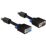 (€1,14*/1m) 15.00m Delock S-VGA Verlängerungskabel VGA 15pol Buchse auf VGA 15pol Stecker Schwarz Ferritkern