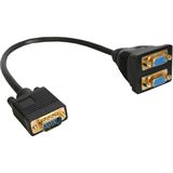 (€33,00*/1m) 0.30m InLine VGA Adapterkabel VGA 15pol Stecker auf 2x VGA 15pol Buchse schwarz